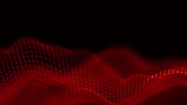 Soyut arkaplansız döngüyü ateşle. Teknoloji geçmişi. Kırmızı soyut parçacıklar.