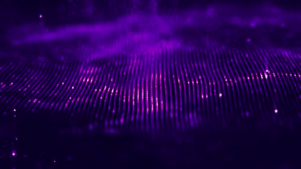 Onde abstraite animation par ondes violettes. Boucle sans couture 4k. Violet fond de la technologie. — Video