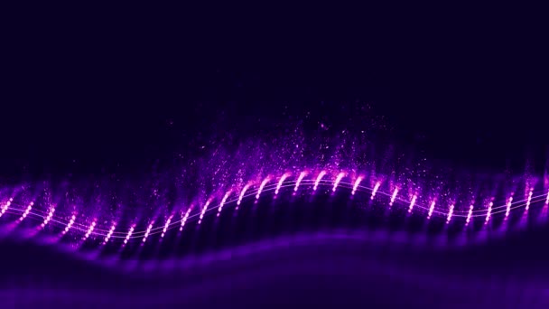 Onde abstraite animation par ondes violettes. Boucle sans couture 4k. Violet fond de la technologie. — Video
