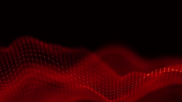 抽象的な背景シームレスなループを火災。技術的背景。赤い抽象粒子. — ストック動画