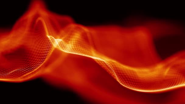 Fire abstract background seamless loop. Technology background. Red abstract particles. — Stock Video