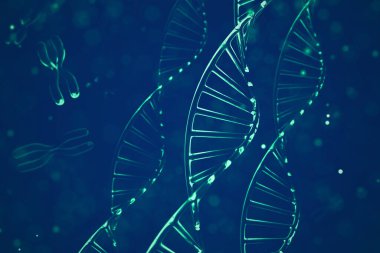 Soyut arkaplan. X kromozomlu DNA molekülü
