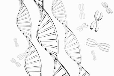 Soyut arkaplan. X kromozomlu DNA molekülü