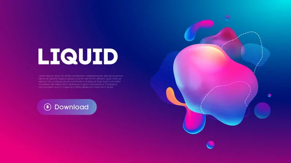 Fluid design graphic elements. Dynamic background with abstract forms and lines. Gradient abstract banner design with flowing liquid shapes. Template for logo design, flyer or presentation. — Stock Vector