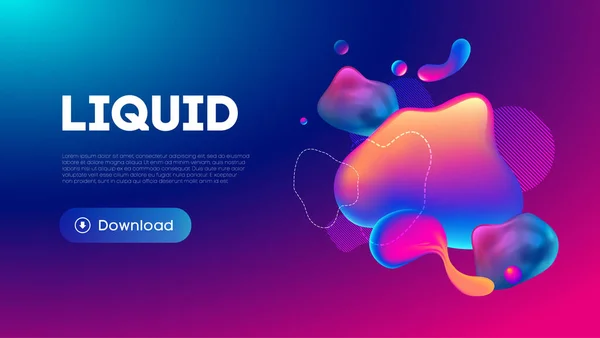 Fluid design graphic elements. Dynamic background with abstract forms and lines. Gradient abstract banner design with flowing liquid shapes. Template for logo design, flyer or presentation. — Stock Vector