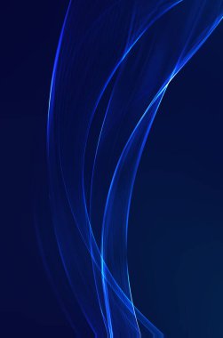 Teknolojik 3D mavi dalga. Soyut mavi ışık efekti arka planı. Modern teknoloji müzik tasarımı.