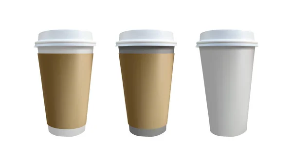 コーヒーカップモックアップ上の白い背景に隔離 — ストックベクタ