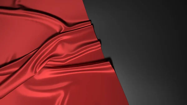 Абстрактный Красный Шелк Черном Фоне Черный Фон Красным — стоковое фото