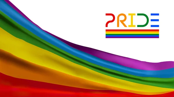 Bandera Orgullo Ondeando Fondo Color Lgbtq Comunidad Gay Evento — Archivo Imágenes Vectoriales