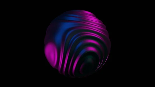 Liquid Sphere Blue Purple Light Abstract Morphing Sphere — Stock Photo, Image