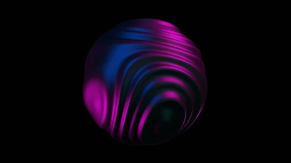 Liquid Sphere Blue Purple Light Abstract Morphing Sphere — Stock Photo, Image