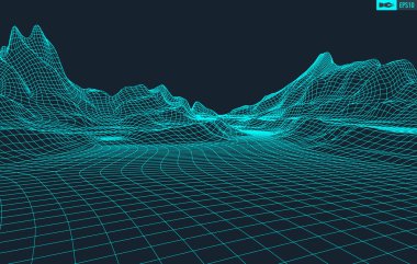 3D tel kafes arazi geniş açı