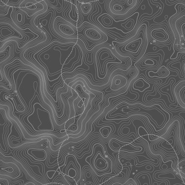 Gri, vektör topografisini belirler. Coğrafi dağ topoğrafyası vektör çizimi. Topografik doku. Arazi vektör alanı haritası. Yükseklik grafik uzunluk çizgileri.