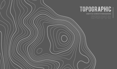 Gri, vektör topografisini belirler. Coğrafi dağ topoğrafyası vektör çizimi. Topografik doku. Arazi vektör alanı haritası. Yükseklik grafik uzunluk çizgileri.