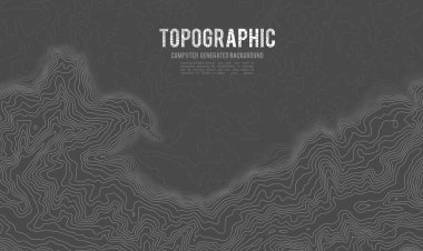 Gri, vektör topografisini belirler. Coğrafi dağ topoğrafyası vektör çizimi. Topografik doku. Arazi vektör alanı haritası. Yükseklik grafik uzunluk çizgileri.
