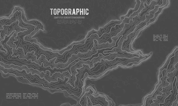 Contorno Gris Topografía Vectorial Ilustración Vectorial Topografía Montaña Geográfica Textura — Archivo Imágenes Vectoriales