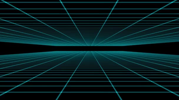 Fundo Retro Paisagem Futurista Estilo 1980 Digital Superfície Cibernética Paisagem — Vídeo de Stock