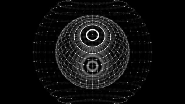 Esfera Tecnológica Red Nube Antecedentes Científicos Tecnología Abstracta Escudo Esfera — Vídeos de Stock