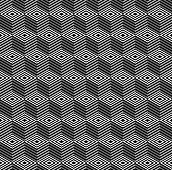 Striped Cubes Seamless Pattern Vector Art Vector Illustration Fraphic Design — Stock Vector