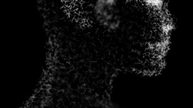 Yapay zeka sinir ağı. Çevrimiçi iş ve iletişim. Kadın bilimi ve bilgisayar eğitimi. Parlak akış ve sanal gerçeklik 4k kusursuz döngü.