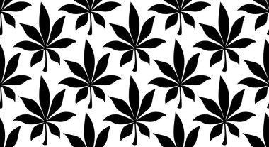 Cannabis cartoon illustration. Hemp pattern seamless vector illustration.