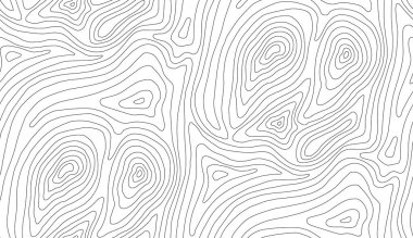 Seamless vector topographic map background white on dark. Line topography map seamless pattern. Mountain hiking trail over terrain. clipart