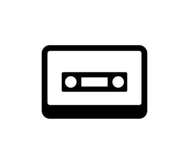 Eski tarz bir kaset ikonu. Retro müzik sembolü.