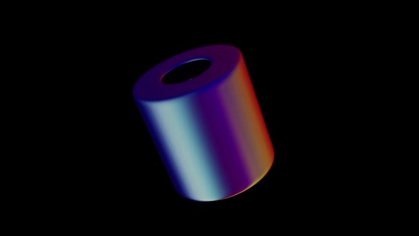 Cylinder Metalowy Obracający Się Kolorowym Obrotem Wideo Stockowe