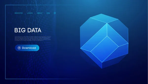 Technologie Sphäre Blauer Big Data Hintergrund — Stockvektor