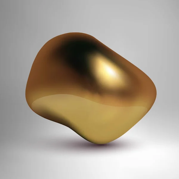 金属流体形状 3D液体泡沫矢量 — 图库矢量图片