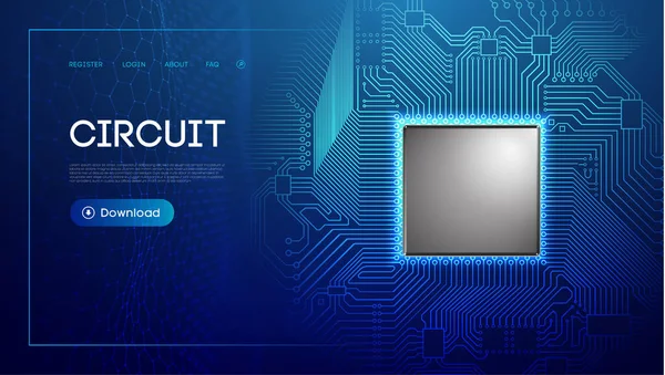 Placa Circuito Eletrônico Escudo Esfera Tecnologia Azul Ilustração Vetorial Rede — Vetor de Stock