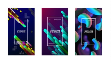 Renkli şekiller dalgalı arka plan. Akışkan gradyan arkaplan vektörü.