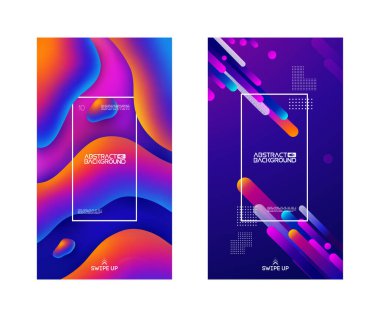 Renkli şekiller dalgalı arka plan. Akışkan gradyan arkaplan vektörü.