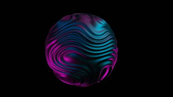 Liquid Sphere Blue Purple Light Abstract Morphing Sphere — Zdjęcie stockowe