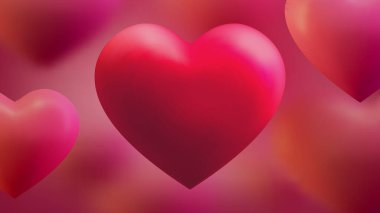 3d kırmızı kalp balonu vektörü. Sevgililer Günü romantik tasarımı,