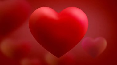 3d kırmızı kalp balonu vektörü. Sevgililer Günü romantik tasarımı,