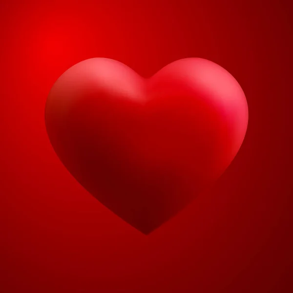 Rouge Coeur Ballon Vecteur Valentine Fond Design Romantique — Image vectorielle