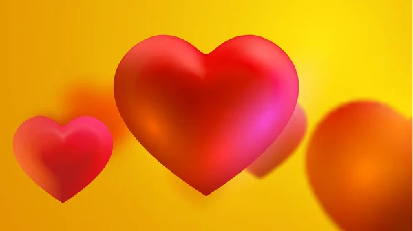 Rotes Herz Ballon Vektor Valentine Hintergrund Romantisches Design — Stockvektor