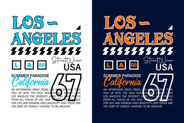 Los Angeles Typografie Slogan Shirt Design Další Vektorové Ilustrace — Stockový vektor