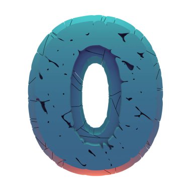 3D biçimlendirilmiş ve kırılmış harf. Katmanlanmış sanat yazı tipi..