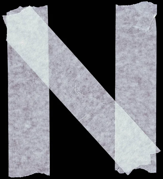 Masking Tape Letter Black Background Art Font — Stock Photo, Image