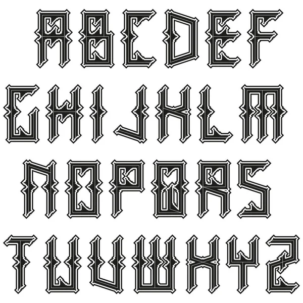 Neo Gothic Style Font Vector Alphabet White Background — Stockový vektor