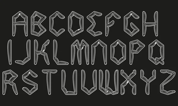 Modern Decorative Alphabet Black Background Art Font — Stockvektor