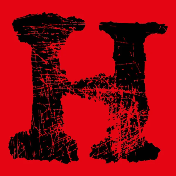 Grunge Font Vector Rough Scratched Letter Red Background — стоковый вектор