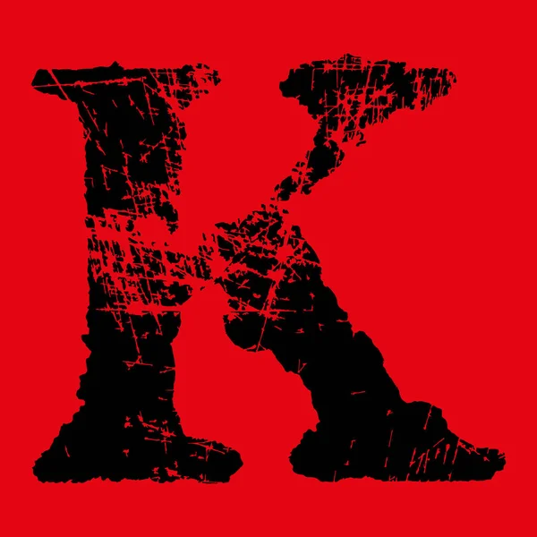 Grunge Yazı Tipi Vektör Kaba Kırmızı Arkaplanda Çizilmiş Bir Harf — Stok Vektör