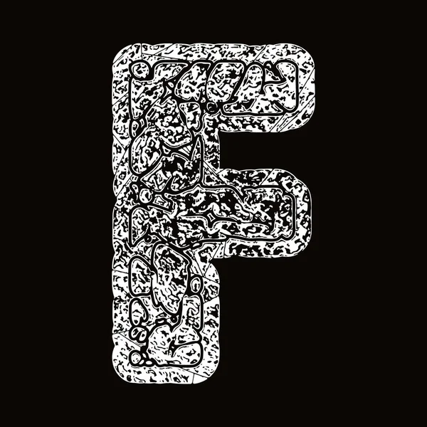 Grunge Font Vector Rough Cracked Letter Black Background — Archivo Imágenes Vectoriales