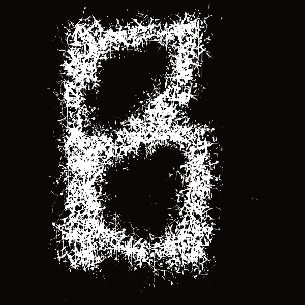 White Paint Splashes Drops Letter Art Font Black Background — стоковый вектор