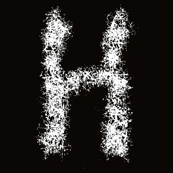 White Paint Splashes Drops Letter Art Font Black Background — 图库矢量图片