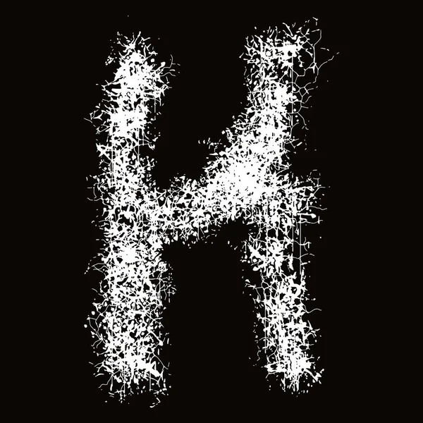 White Paint Splashes Drops Letter Art Font Black Background — ストックベクタ