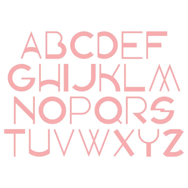 Simple Pink Alphabet White Background Art Font Vector Illustration — Vetor de Stock